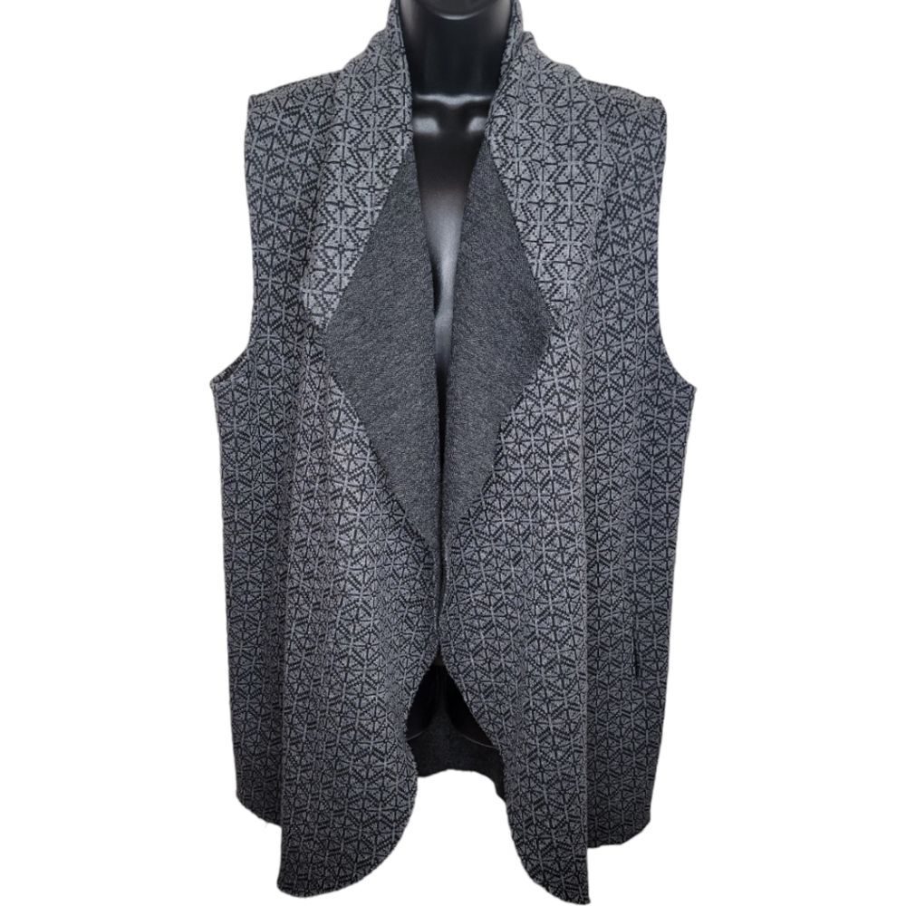 Adrienne Vittadini wool blend open front drape vest size XL